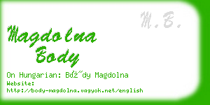 magdolna body business card